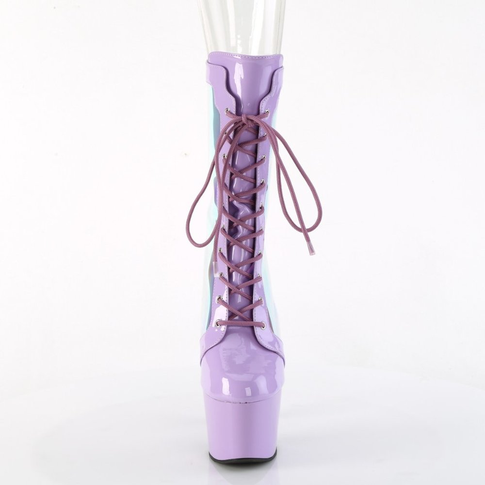 Pleaser Adore 1047 Lavender Hologram Platform Boots High Heels - Picture 4 of 5